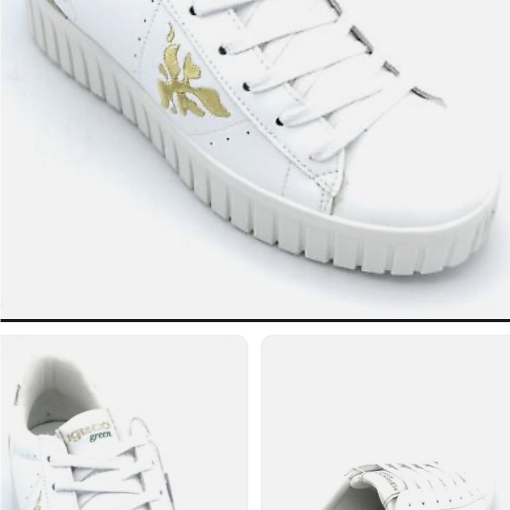 New! IGI & Co. - Italian White and Gold‎ Women's Sneakers Size 39 - Picture 2 of 5